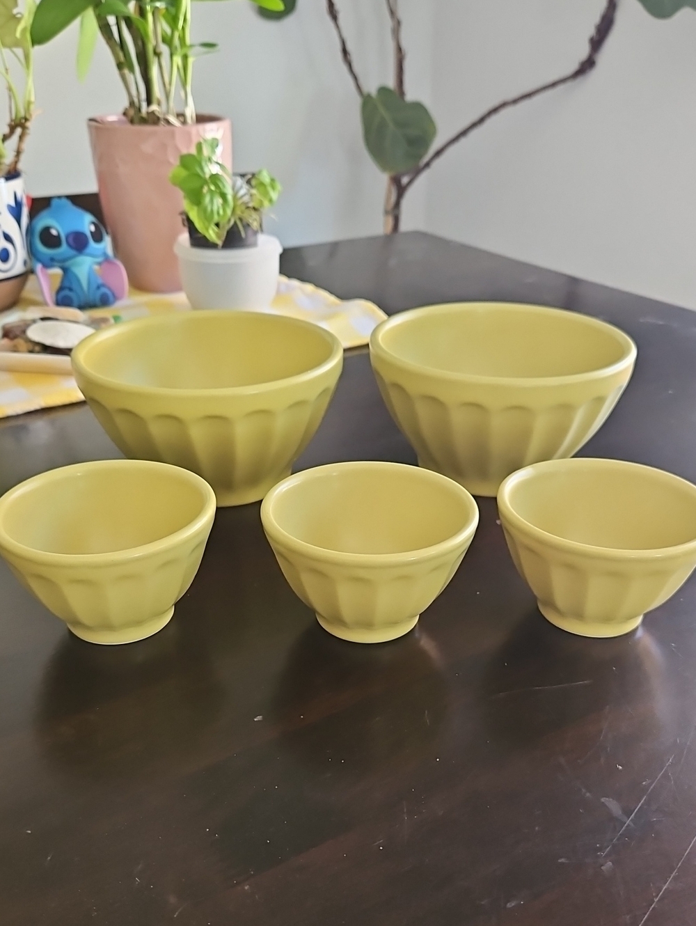 Set of 5 Anthopologie Amelia Latte Stonewear Bowls